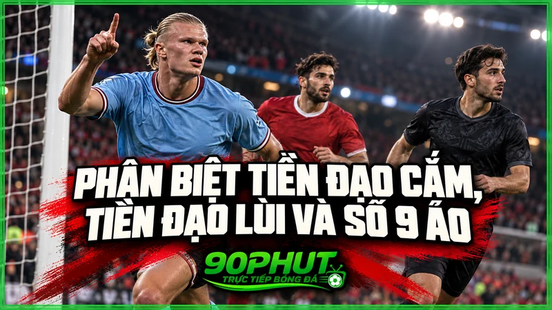 Phân biệt tiền đạo cắm, tiền đạo lùi và số 9 ảo